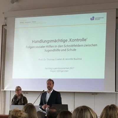 Fachtag Jugendsozialarbeit, Prof. Dr. Thomas Coelen, Jennifer Buchner, Uni Siegen