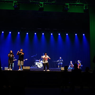 B.E. der Micathlet war mit seiner Band "Flashmob" auf den Giller gekommen.