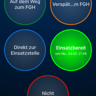 Handyapp mit Statusanzeige f�r den Einsatzfall