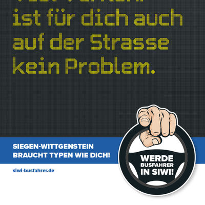 Busfahrer-Kampagne: Viel Verkehr ist f�r dich auch auf der Strasse kein Problem.